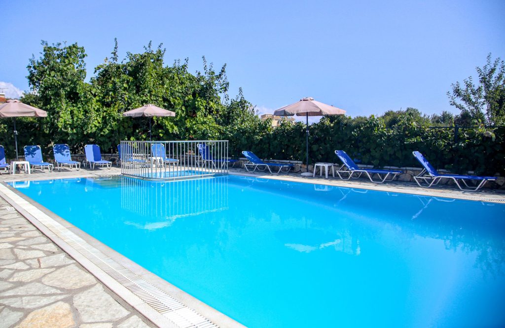 ethereal villas lefkada nidri greece pool and garden view